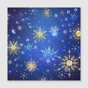 JULAFTON Blue Background med Golden Snöflingor