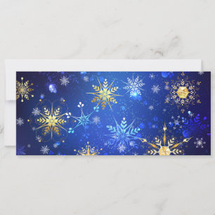 JULAFTON Blue Background med Golden Snöflingor Spara Datumet