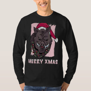 Julafton Boar God jul Julafton Gris Boar Boars Trä T Shirt