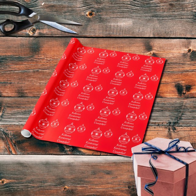 Julafton Bollar - Glad helg på ungerska Presentpapper (Skapare uppladdad)