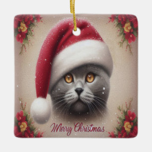 Julafton Bombay Cat, God jul Bombay Kitten Julgransprydnad Keramik