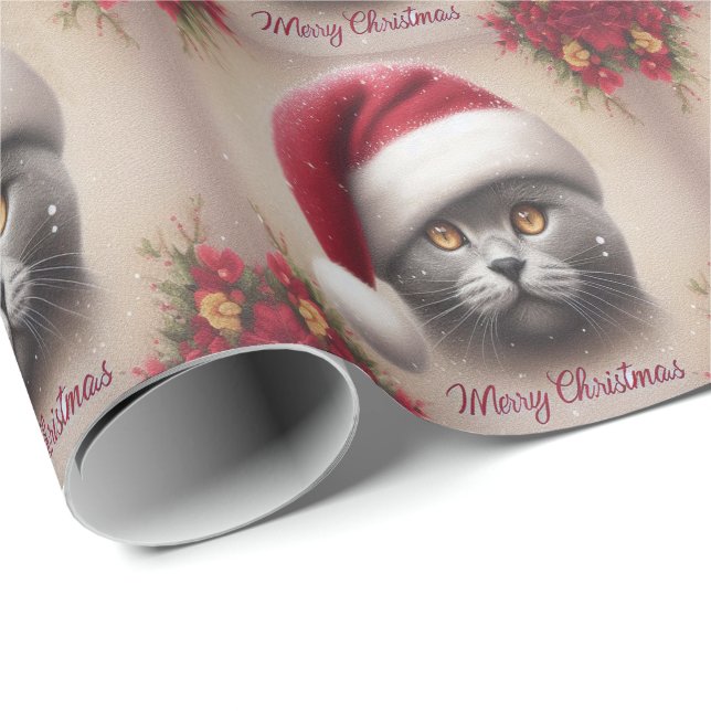 Julafton Bombay Cat, God jul Bombay Kitten Presentpapper (Rullad Hörn)