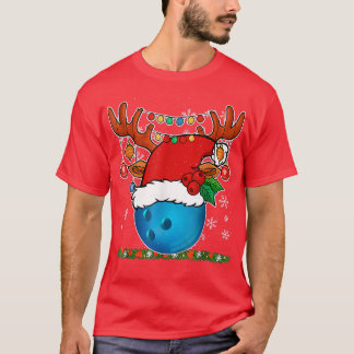 Julafton Bowling Santa Hat Reindeer T Shirt