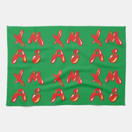 Julafton bubbeltext kökshandduk