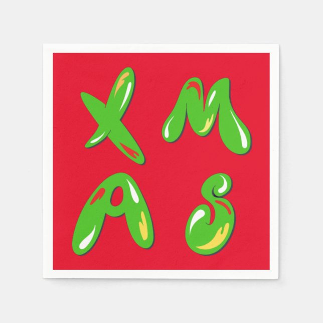 Julafton bubbeltext pappersservett (Framsidan)