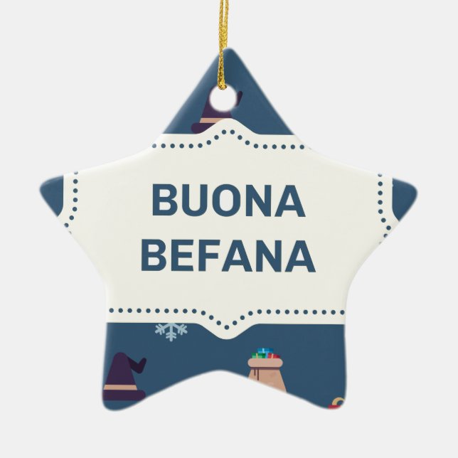 julafton buona Befana Julgransprydnad Keramik (Framsidan)