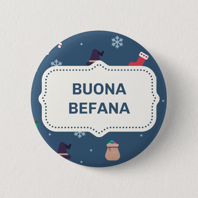 julafton buona Befana Knapp (Framsida)