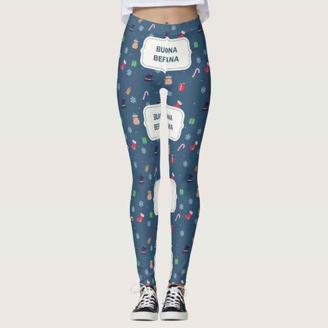 julafton buona Befana leggings (Framsida)