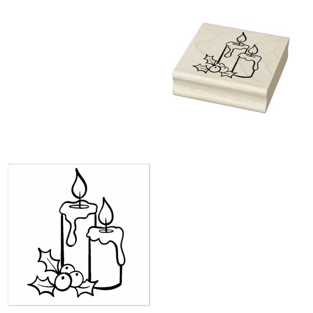 Julafton Candles Stämpel (Stämplad)