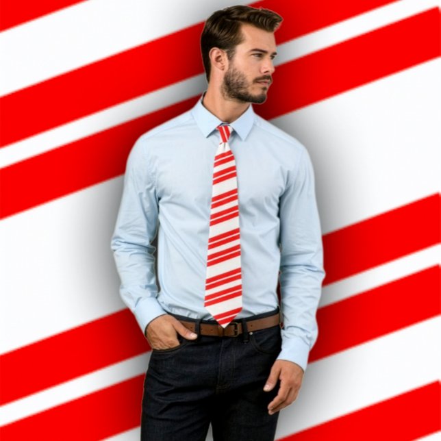 Julafton Candy cane diagonalt tvärrutt (rött och v Slips (Skapare uppladdad)
