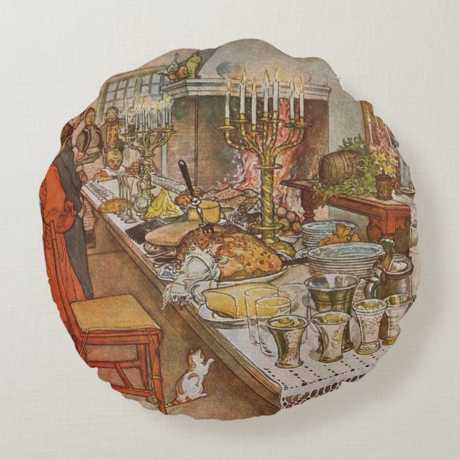 Julafton Carl Larsson 1904 Rund Kudde (Baksidan)