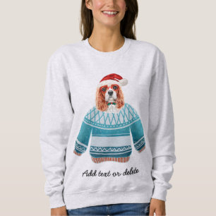 Julafton Cavalier Kung spanjor Ugly jul Hund Mamma T Shirt
