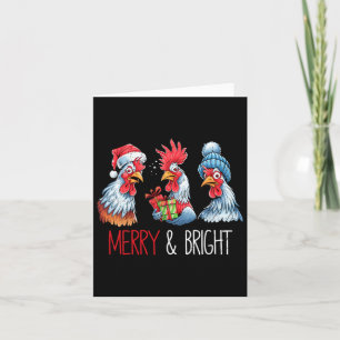 Julafton Chickens Santa Hat jul Farm Animal Funn Kort