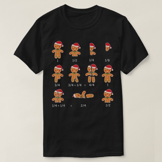 Julafton Cookies Santa Hat Fractions Math Teacher  T Shirt (Design framsida)
