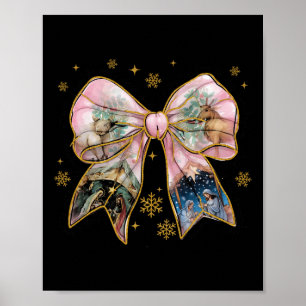 Julafton Coquette Bow Jesus Christian Bible Verse Poster