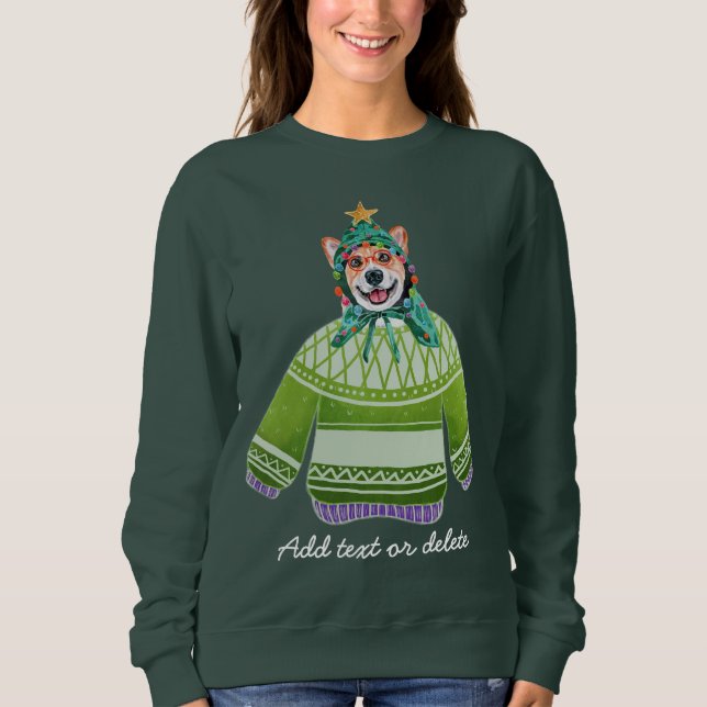 Julafton Cute Corgi Ugly jul Hund Mamma T Shirt (Framsida)