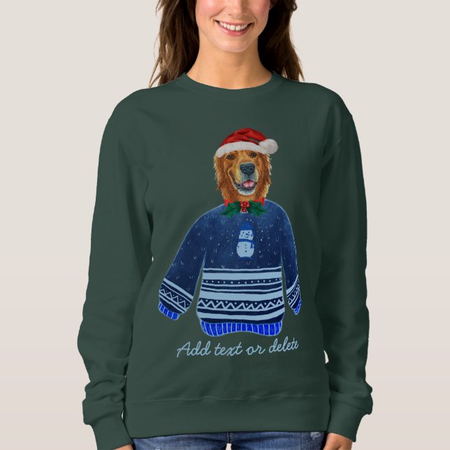 Julafton Cute Golden Retriever Ugly jul Hund Mamma T Shirt (Framsida)