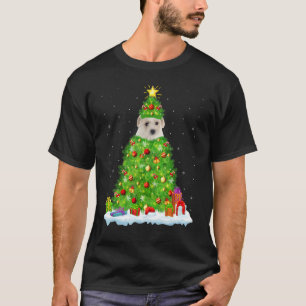 Julafton Dekoration Ljus Santa Bichon Frise Hund C T Shirt