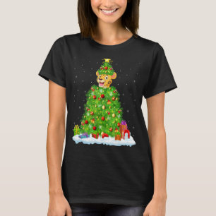 Julafton Dekoration Ljus Santa Cheetah jul Tr T Shirt