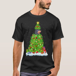 Julafton Dekoration Ljus Santa Mole Julgran T Shirt