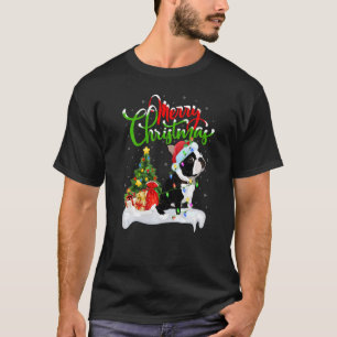 Julafton Dekoration Santa Boston Terrier Hund Chri T Shirt