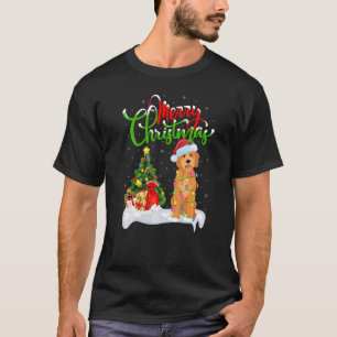 Julafton Dekoration Santa Goldendoodle Hund jul ju T Shirt
