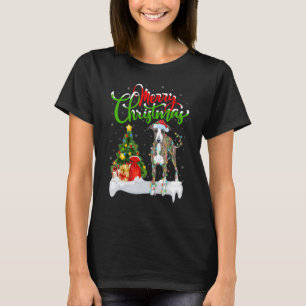 Julafton Dekoration Santa Italienska Greyhound Hun T Shirt