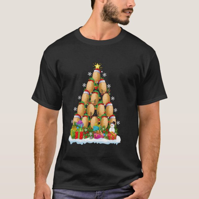 Julafton Dekoration Santa Vegetable Potato jul T T Shirt (Framsida)