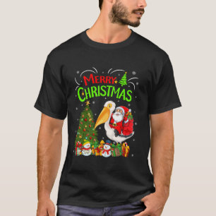 Julafton Dekoration Träd Ljus Santa Riding Pelican T Shirt
