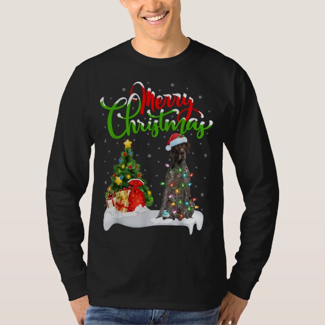 Julafton Dekoration Tysk Shorthar Pointer Hund Ch T Shirt (Framsida)
