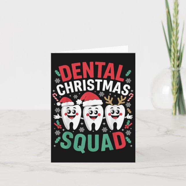 Julafton Dental jul Squad Teeth Dentist Oral Hyg Kort (Framsida)