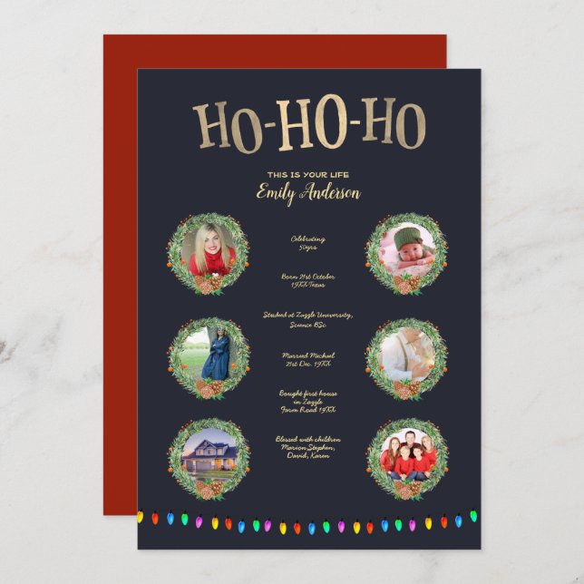 JULAFTON DET HÄR ÄR DITT LIVSLÄNGE-KORT FÖR FOTOS  INBJUDNINGAR (Fram/baksida)