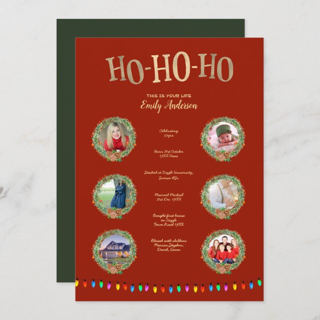 JULAFTON DET HÄR ÄR DITT LIVSMEDEL - LÄGG TILL FOT INBJUDNINGAR (Fram/baksida)