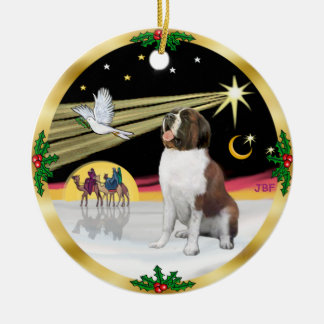 Julafton Dove - Saint Bernard Julgransprydnad Keramik