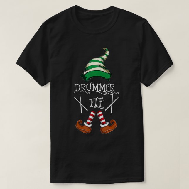 Julafton Drumsticks Music Matching Drummer Elf Paj T Shirt (Design framsida)