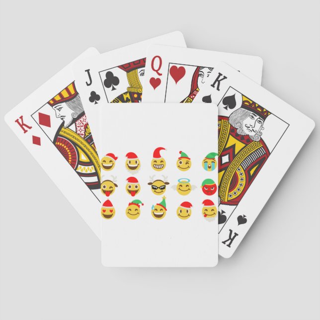 julafton emoji lycklig ansikte casinokort (Baksidan)
