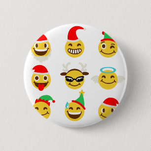 julafton emoji lycklig ansikte knapp
