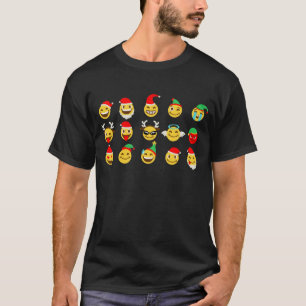 julafton emoji lycklig ansikte t-shirt