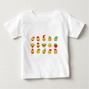 julafton emoji lycklig ansikte tee shirt