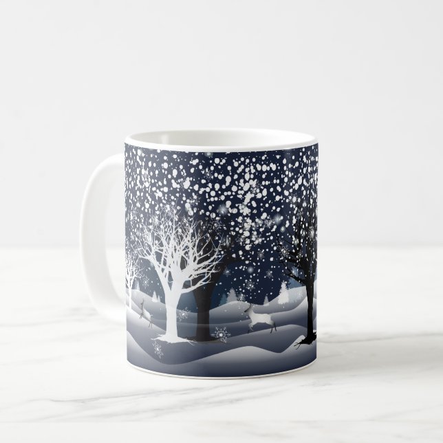 Julafton Fairy Tale. Fantasy Forest Kaffemugg (Framsida vänster)