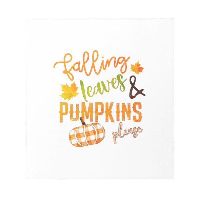 Julafton Falling Löv & Pumpkins Snälla Thanksgivin Anteckningsblock (Framsida)