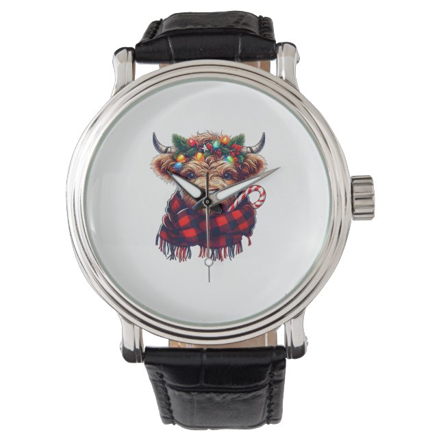 julafton fantastisk Highland cochristmas light Armbandsur (Framsida)
