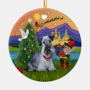 Julafton Fantasy - Cesky Terrier Julgransprydnad Keramik
