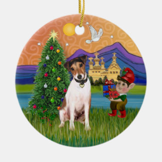 Julafton Fantasy - Jack Russell Terrier Julgransprydnad Keramik