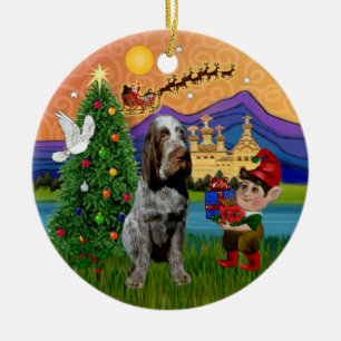 Julafton Fantasy - Spinone Italiano (roan) Julgransprydnad Keramik