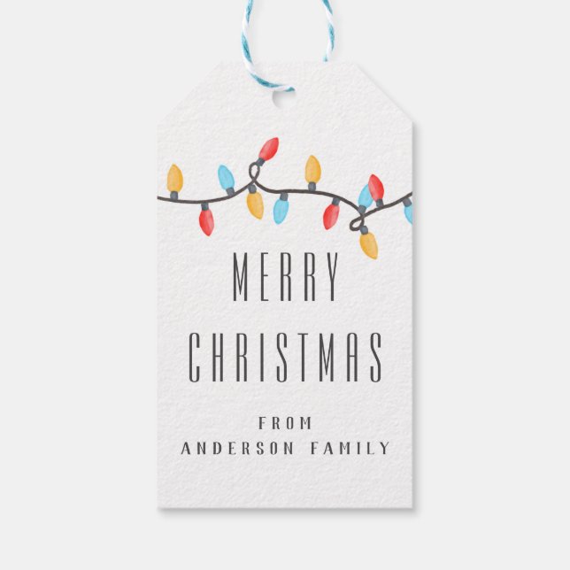 Julafton färgad Helgdag Julljus Presentetikett (Baksidan)
