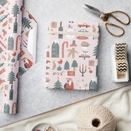 Julafton Färgad Noel Julafton Papper Presentpapper