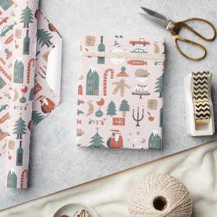 Julafton Färgad Noel Julafton Papper Presentpapper