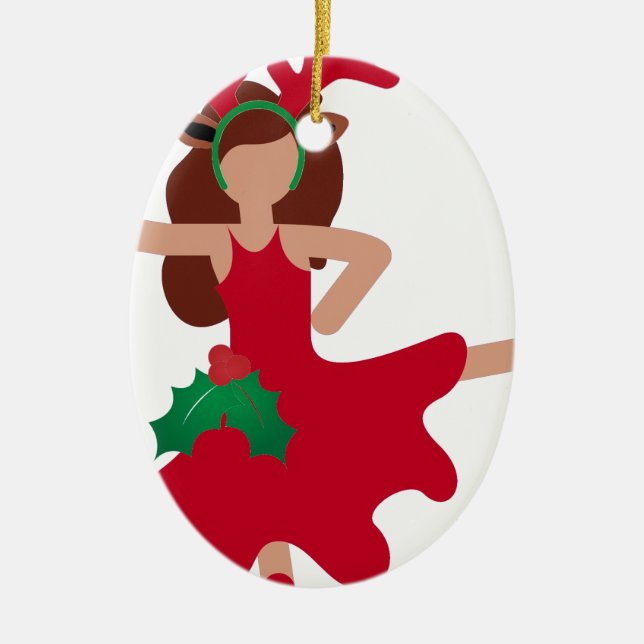 julafton flamenco dancer emoji julgransprydnad keramik (Framsidan)