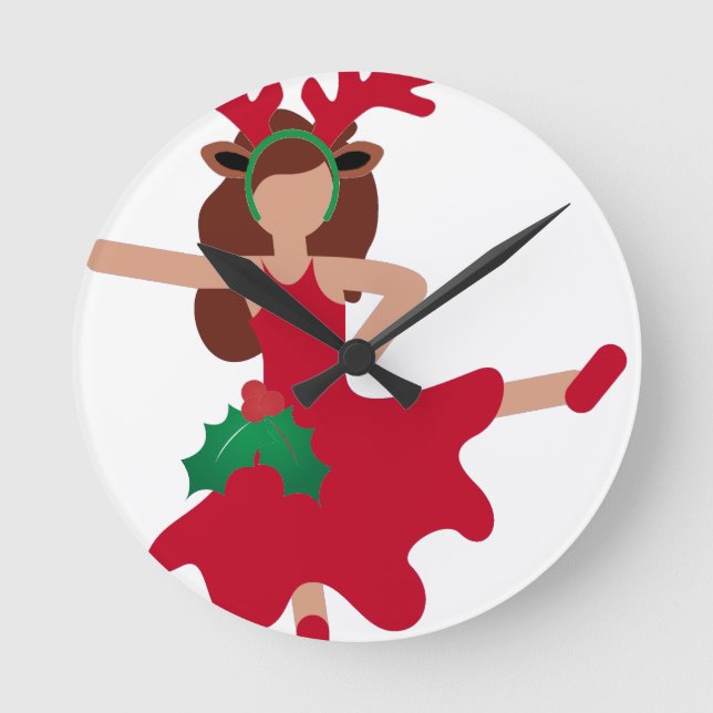 julafton flamenco dancer emoji rund klocka (Framsida)